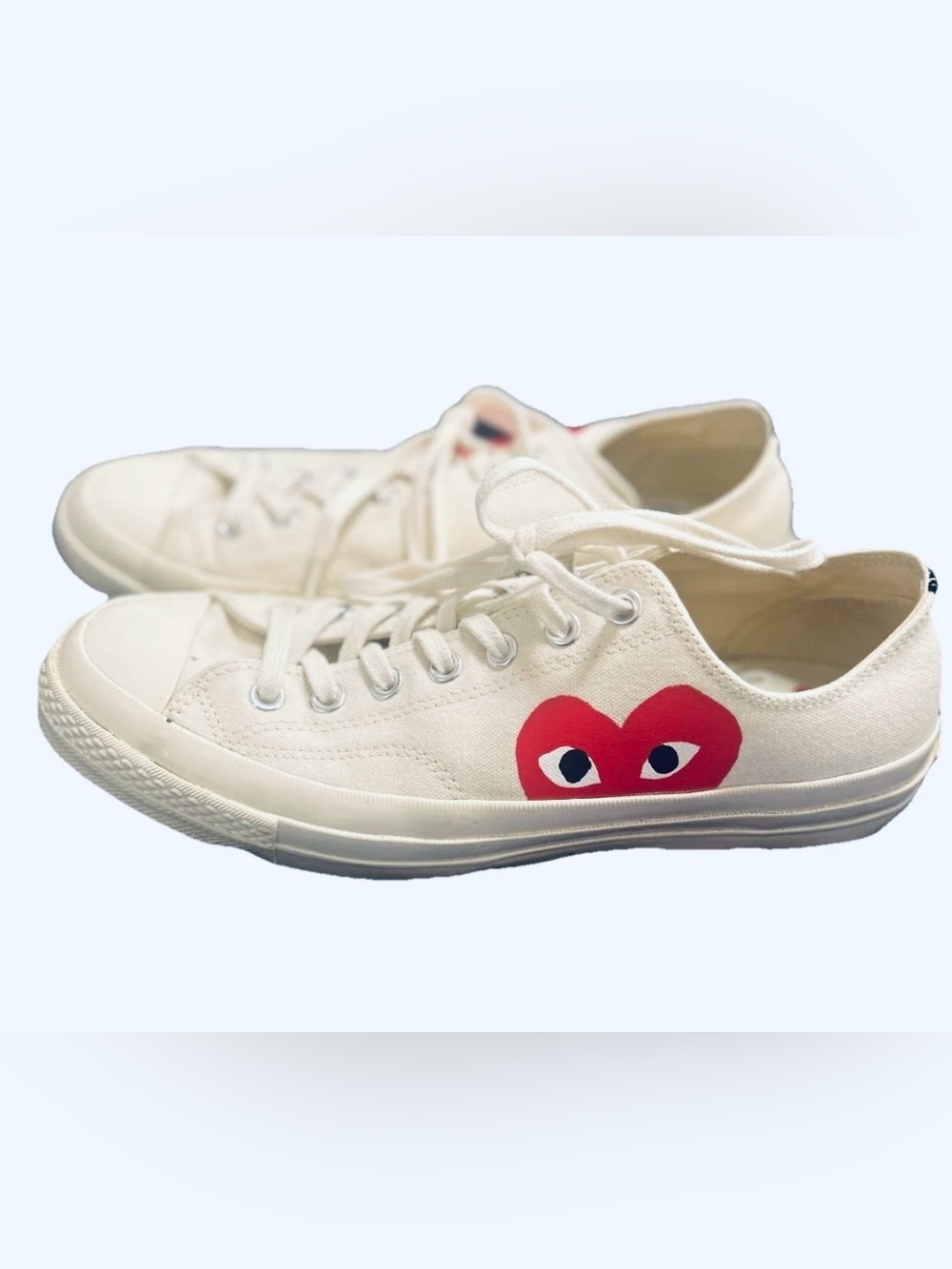 Comme des Garçons PLAY x Converse Chuck 70 Low White Heart Sneakers Men 10